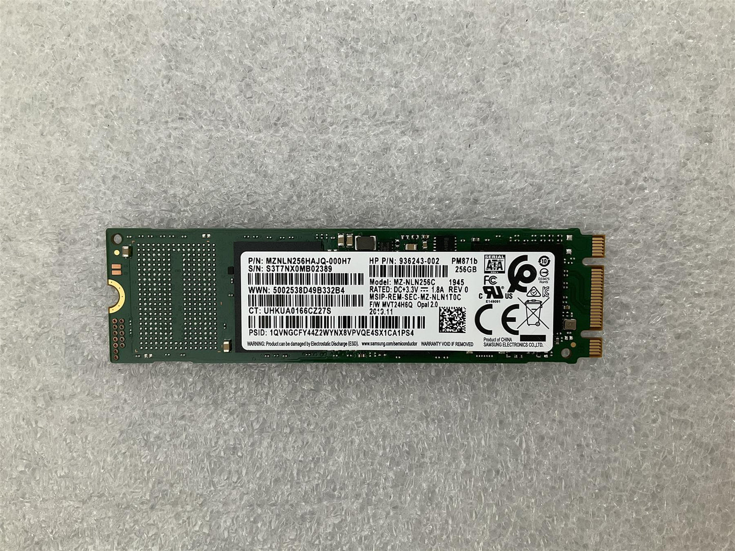 HP 929513-001 Samsung 256GB PM871B MZNLN256HAJQ SSD Solid State Drive M.2 SATA