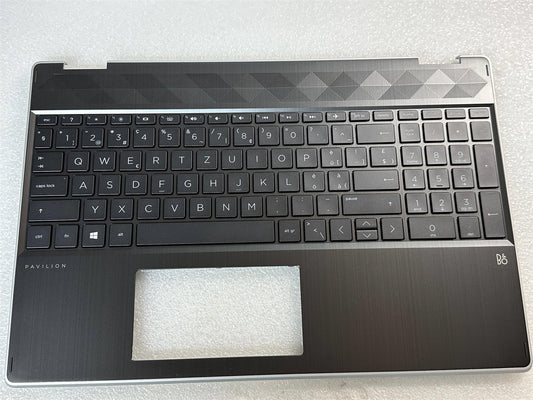 For HP Pavilion x360 15-DQ L53081-BG1 Switzerland Palmrest Keyboard Top Cover