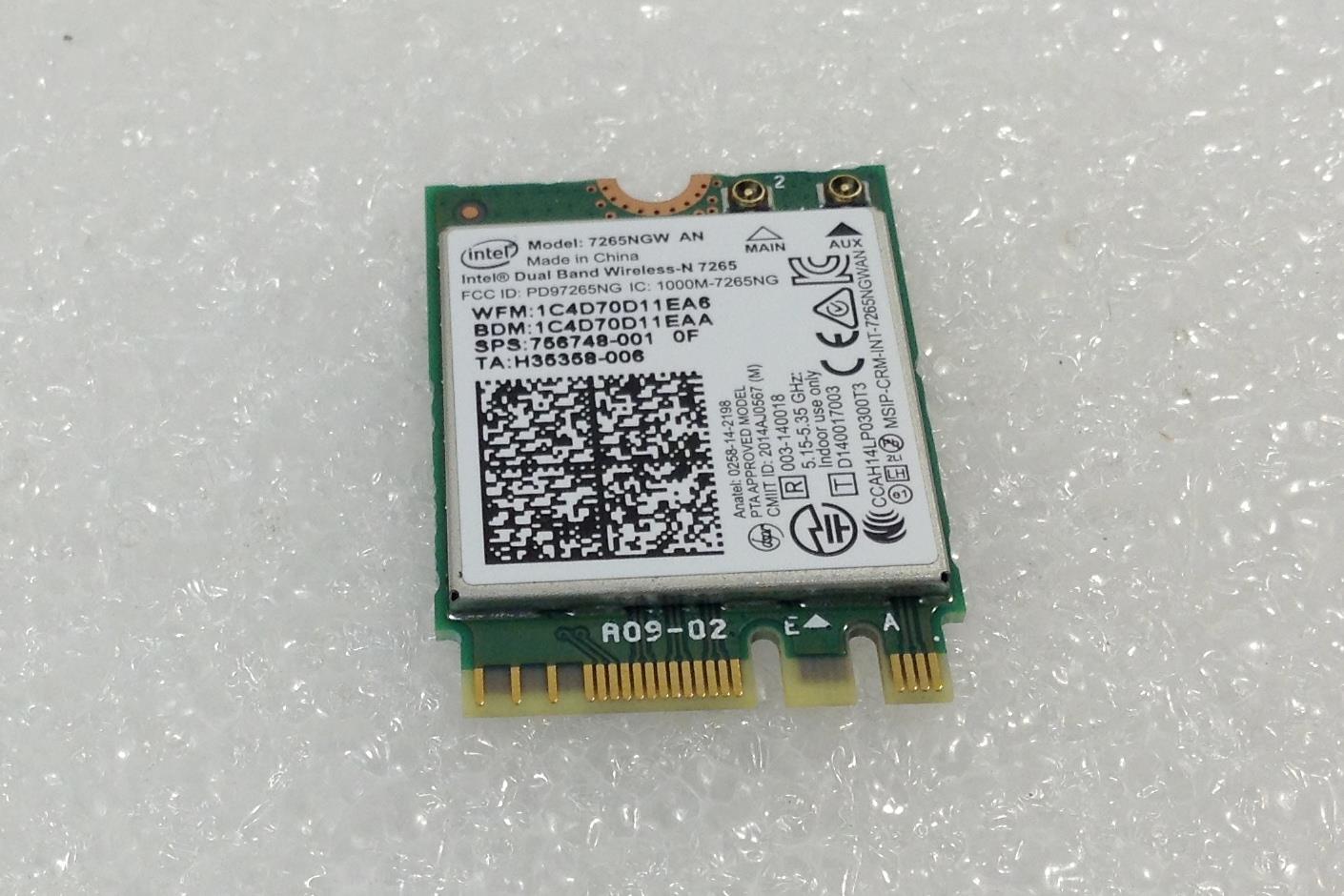 For Hp Wifi Card 756748-001 Wireless-N 756748-005 Intel Dual Band Wireless-N 7265AN 802.