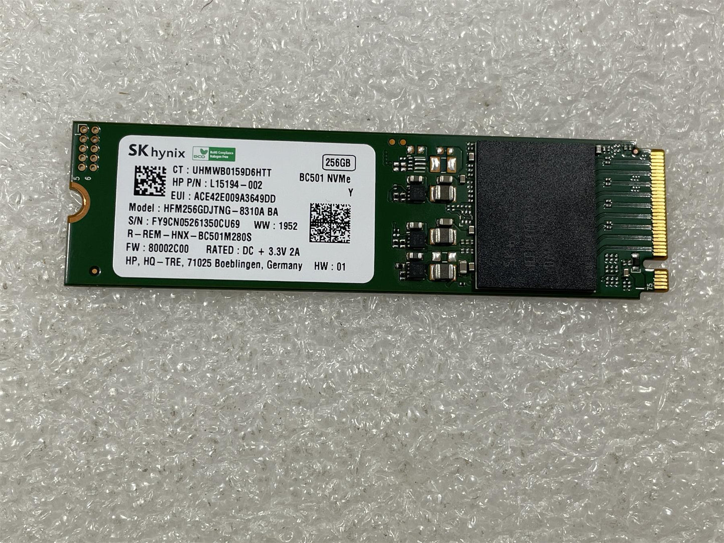 For HP L59863-001 SK Hynix Solid State Drive SSD 256GB BC501 M.2 NVMe NEW