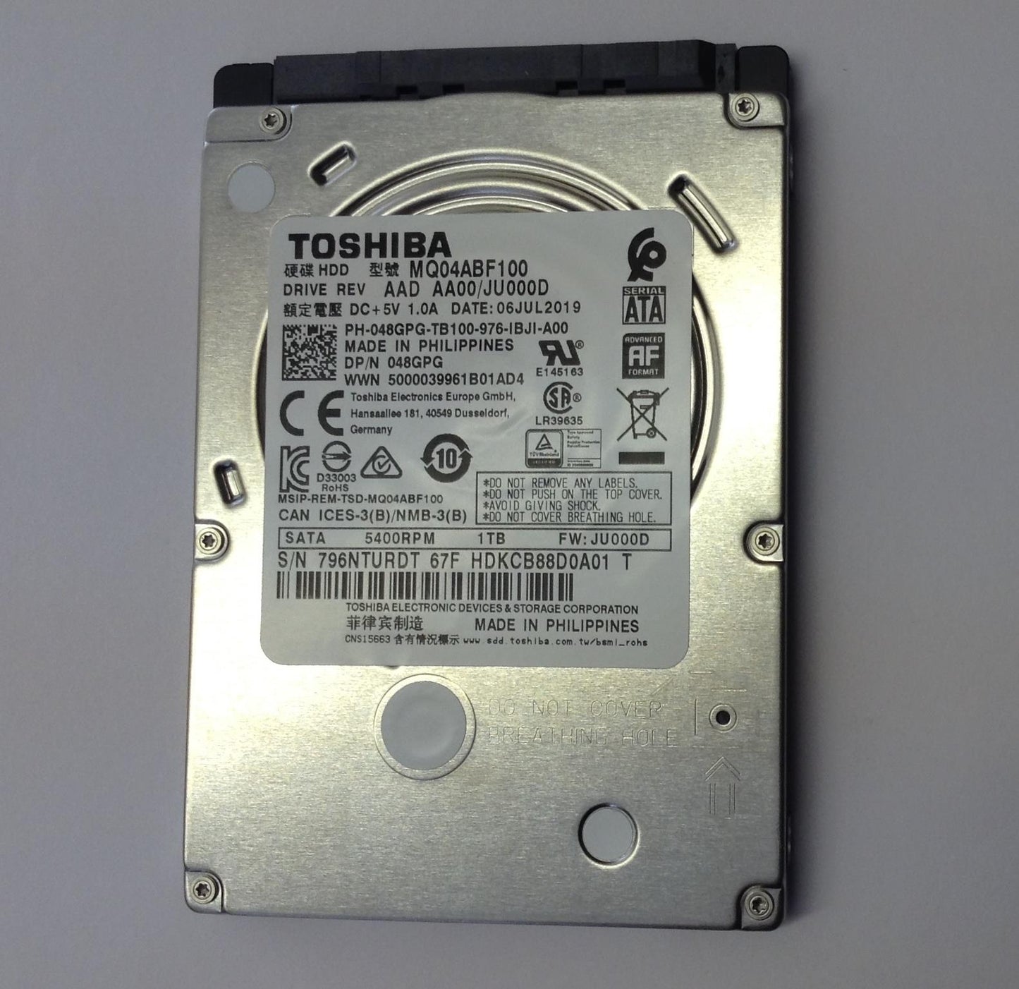 for HDD 1TB 2.5 5400RPM MQ04ABF100 Hard Disk Drive