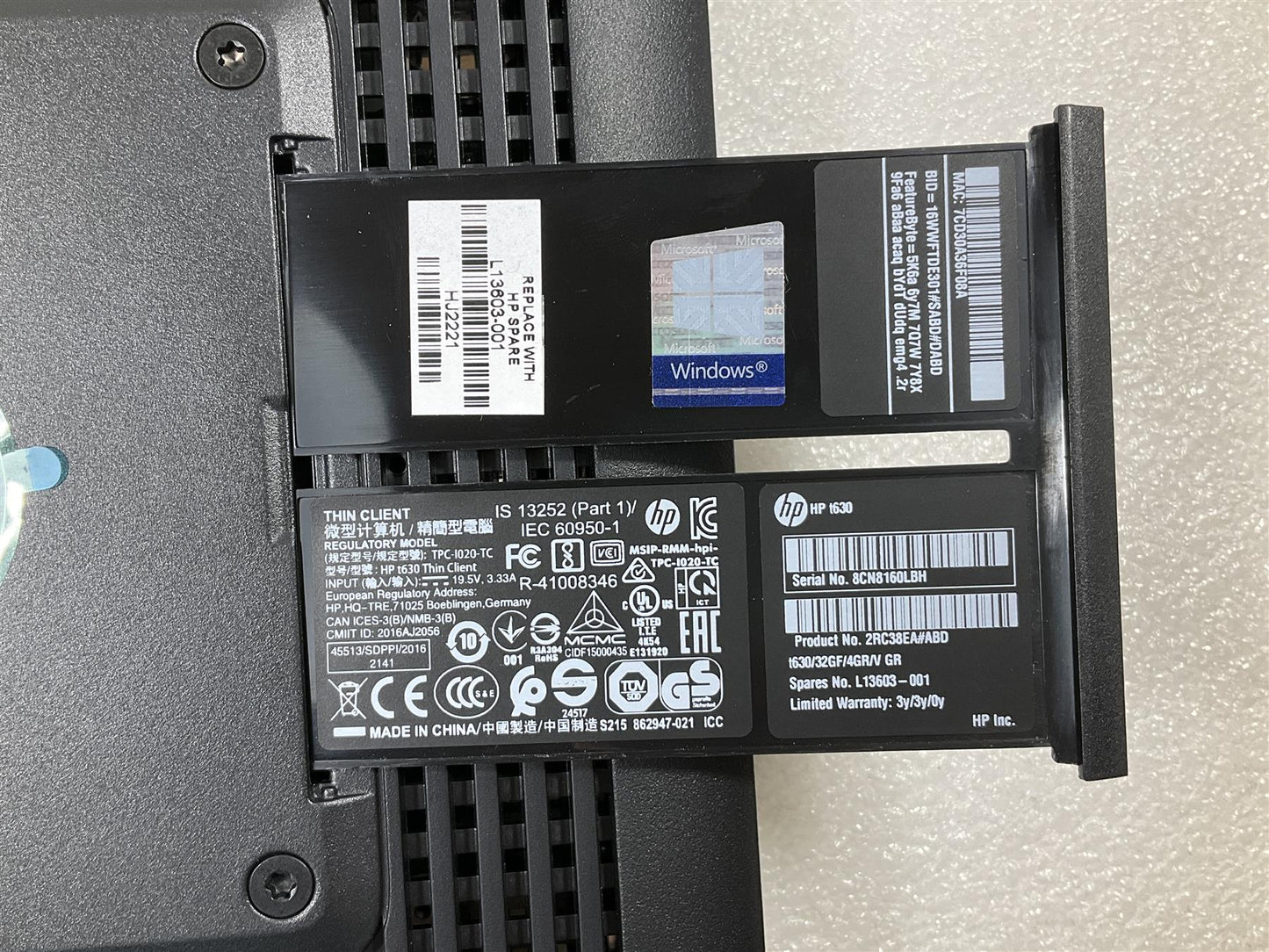 for HP t630 Thin Client L13603-001 2RC38EA#ABD 32GB Storage 4GB Ram TPC-I020-TC