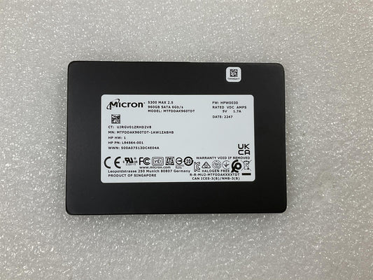 For HP M20325-800 Micron 5300 MAX 2.5 inch SATA SSD Solid State Drive 960GB NEW
