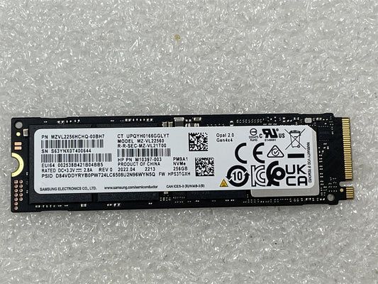 HP L72446-001 Samsung Solid State Drive SSD 256GB M.2 NVMe PM9A1 MZVL2256HCHQ