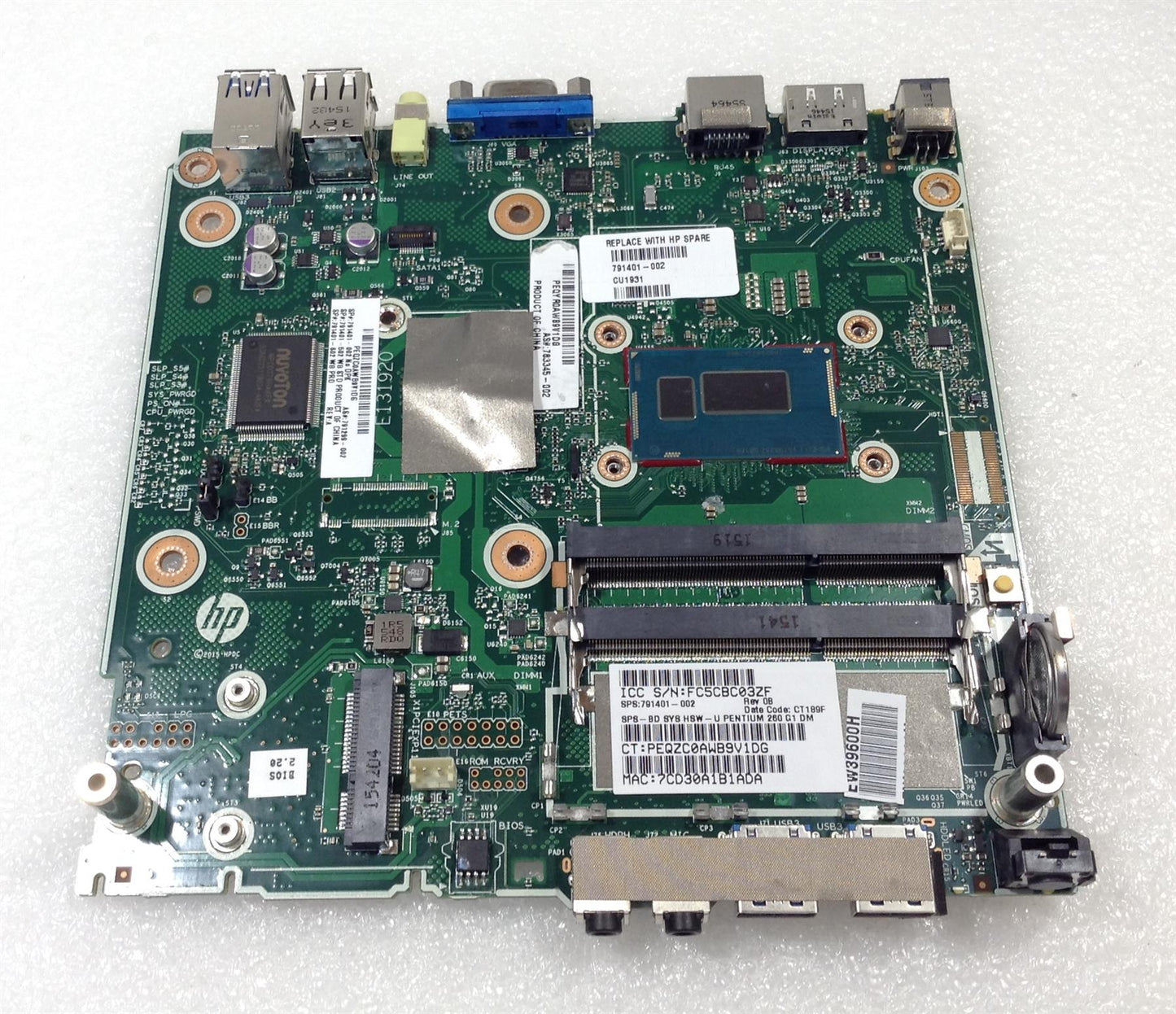 HP 260 G1 Desktop Mini PC 791401-002 Intel Pentium Motherboard Genuine NEW