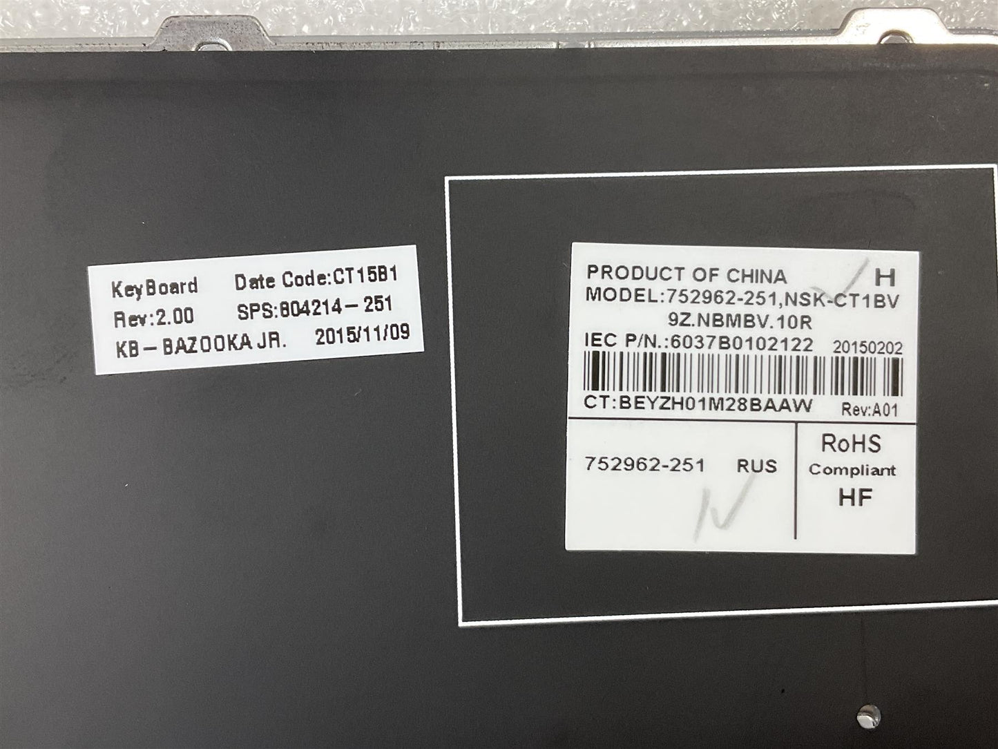 HP EliteBook Folio 1020 G1 804214-251 Russian Russ Backlight Keyboard NEW