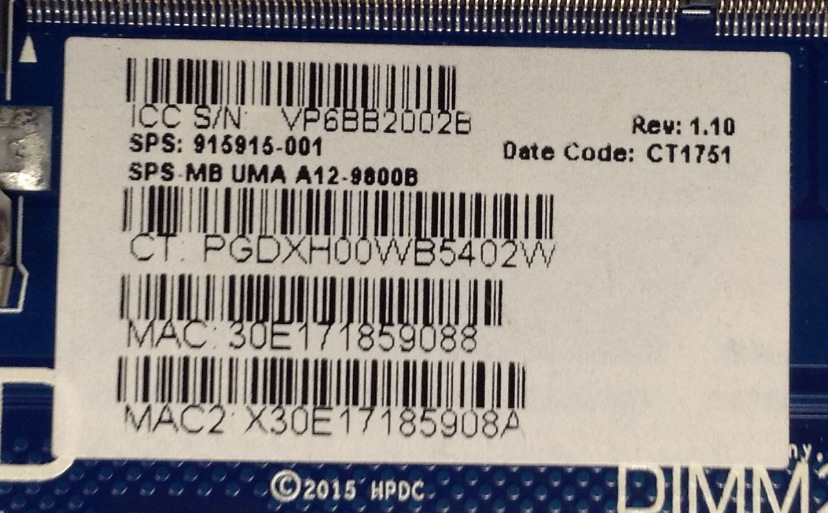 HP Elitebook 745 755 G4 PC 915915-001 917684-001 AMD Pro A12-9800B Motherboard NEW