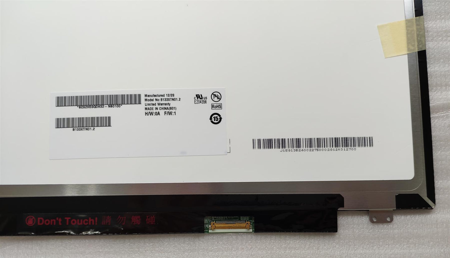 LAPTOP SCREEN SLIM 13.3 inch B133XTN01.2 B133XTN01 .2 LED HD 30 PIN eDP 1366 x 768 NEW