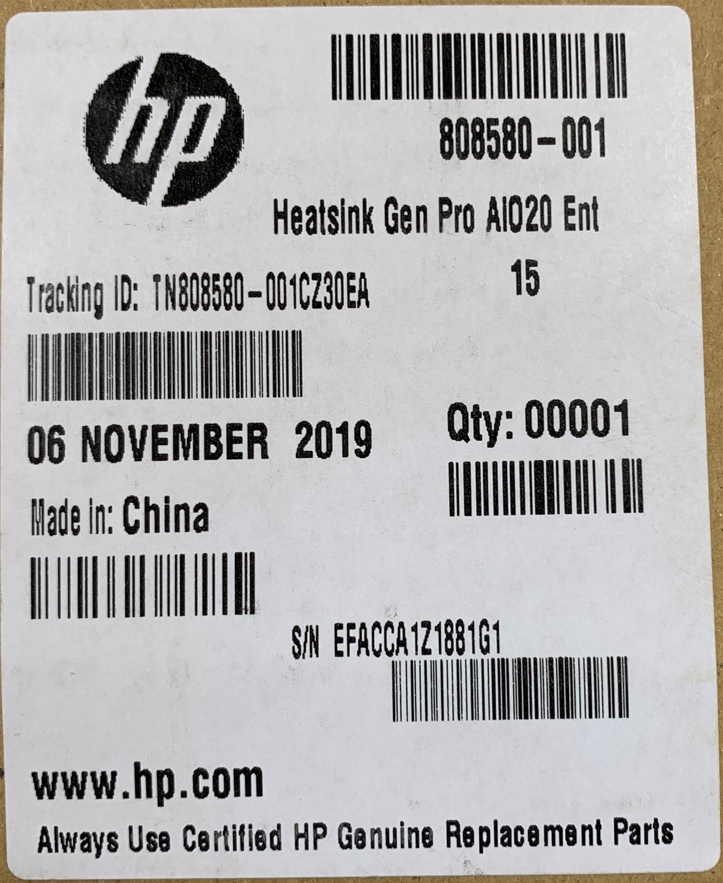 HP ProOne 400 G2 20 All in One 808580-001 CPU Processor Heatsink Cooler Cooling