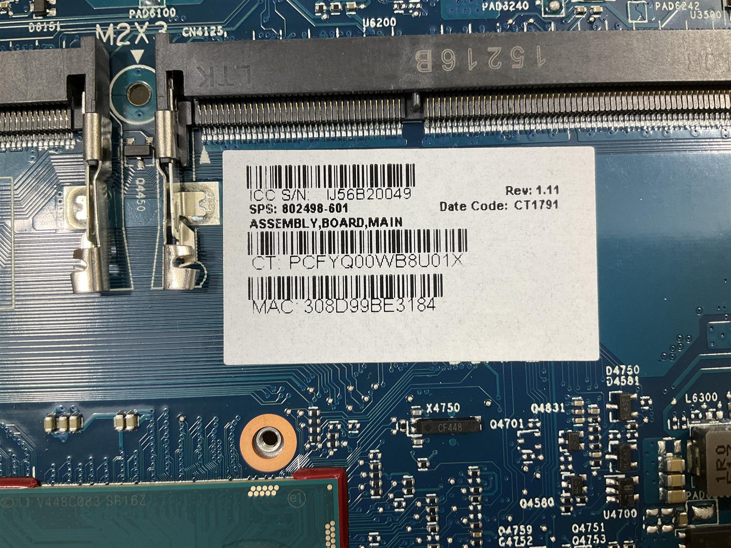 for HP EliteBook 720 820 G1 817920-0C1 802498 Intel I7-4500U CPU Motherboard NEW
