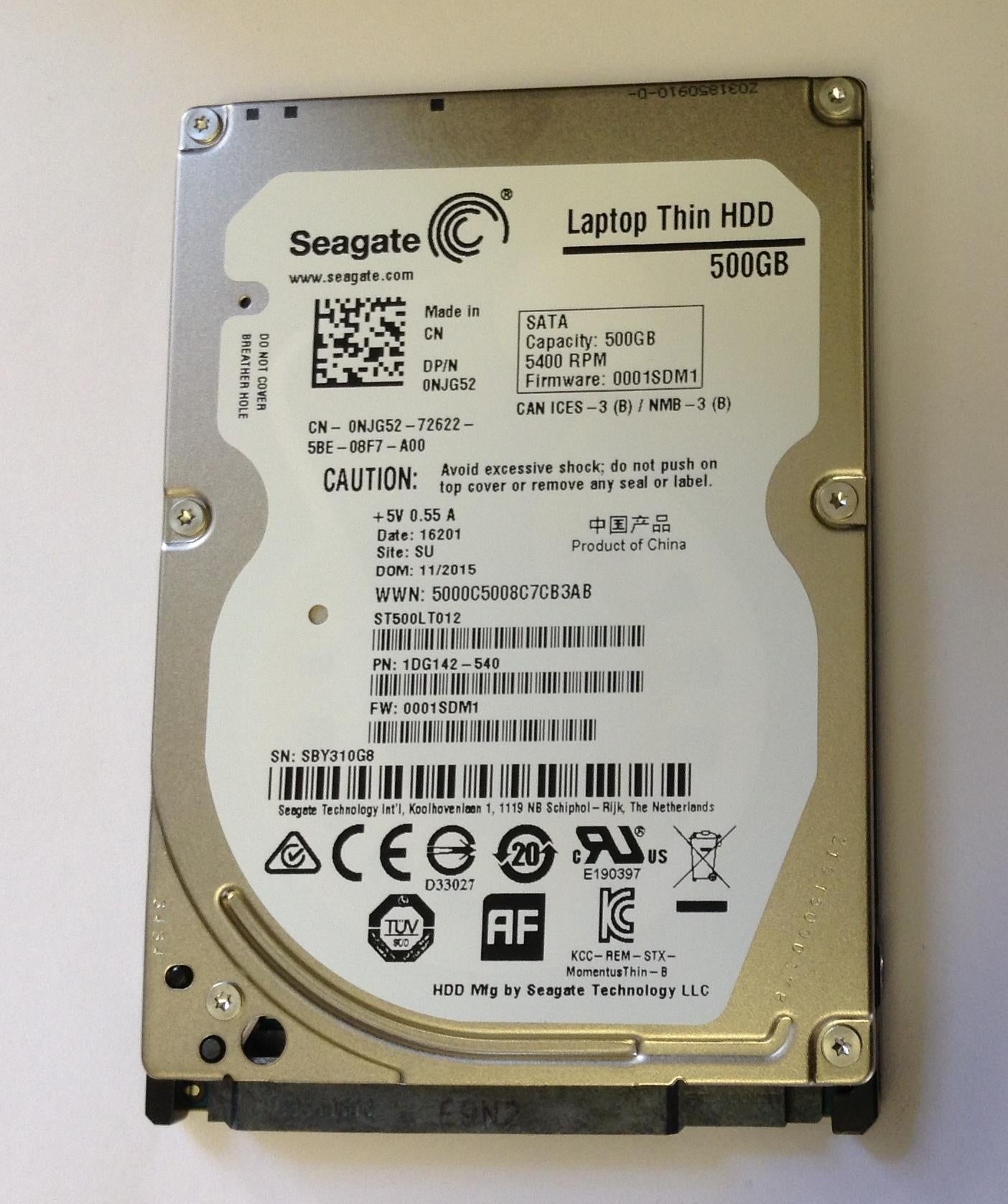 HDD 500GB 2.5 ST500LT012 ST500LT012 NJG52 1DG142-540 Seagate SATA 2.5 inch Hard Disk Drive