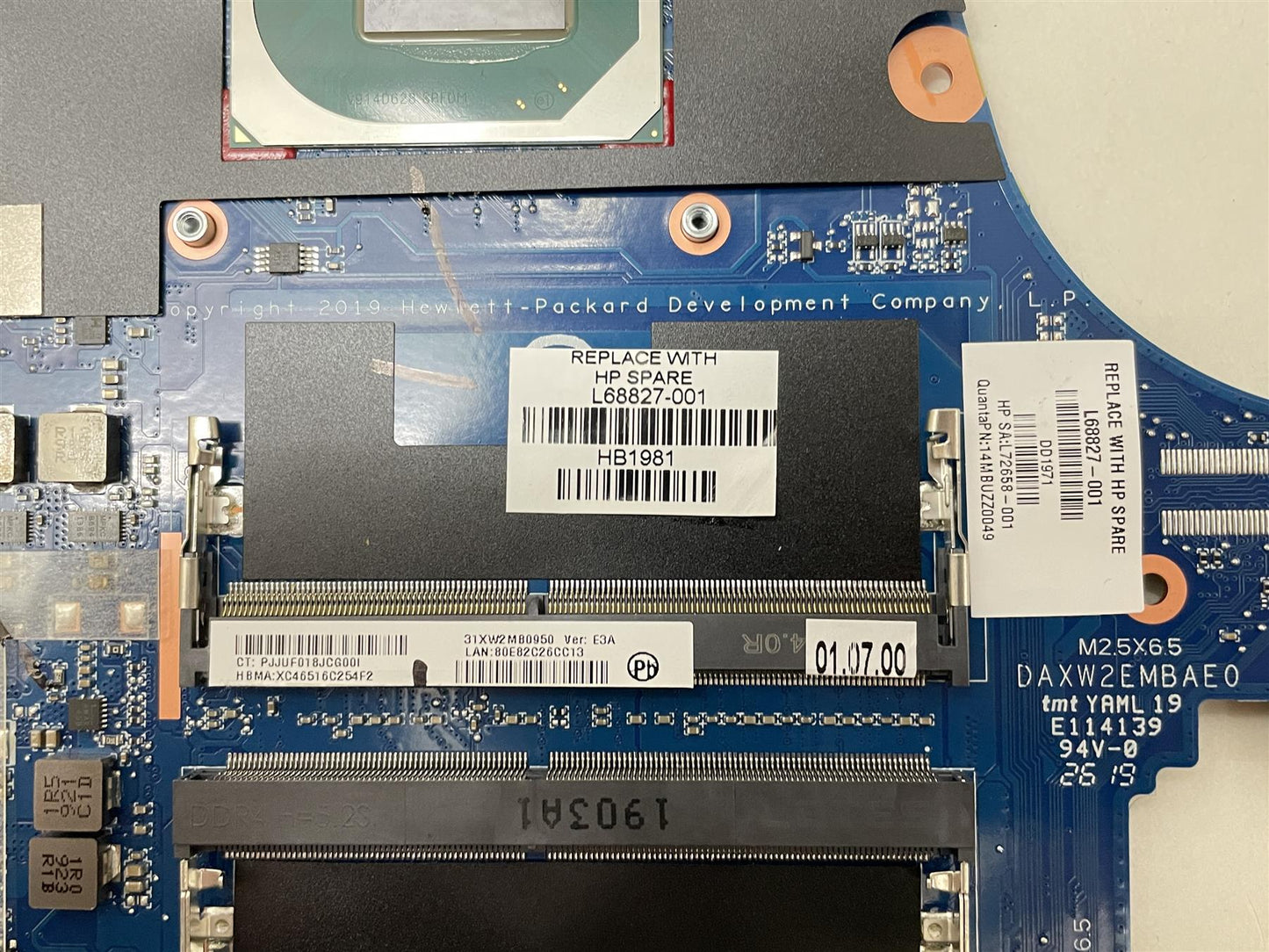For HP ZBook 15 G6 Mobile Workstation L68827-001 Motherboard DSC - We sending L68821