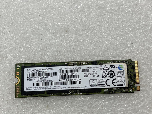 HP L76283-001 Samsung PM981 Solid State Drive SSD 256GB M.2 NVMe MZVLB256HAHQ