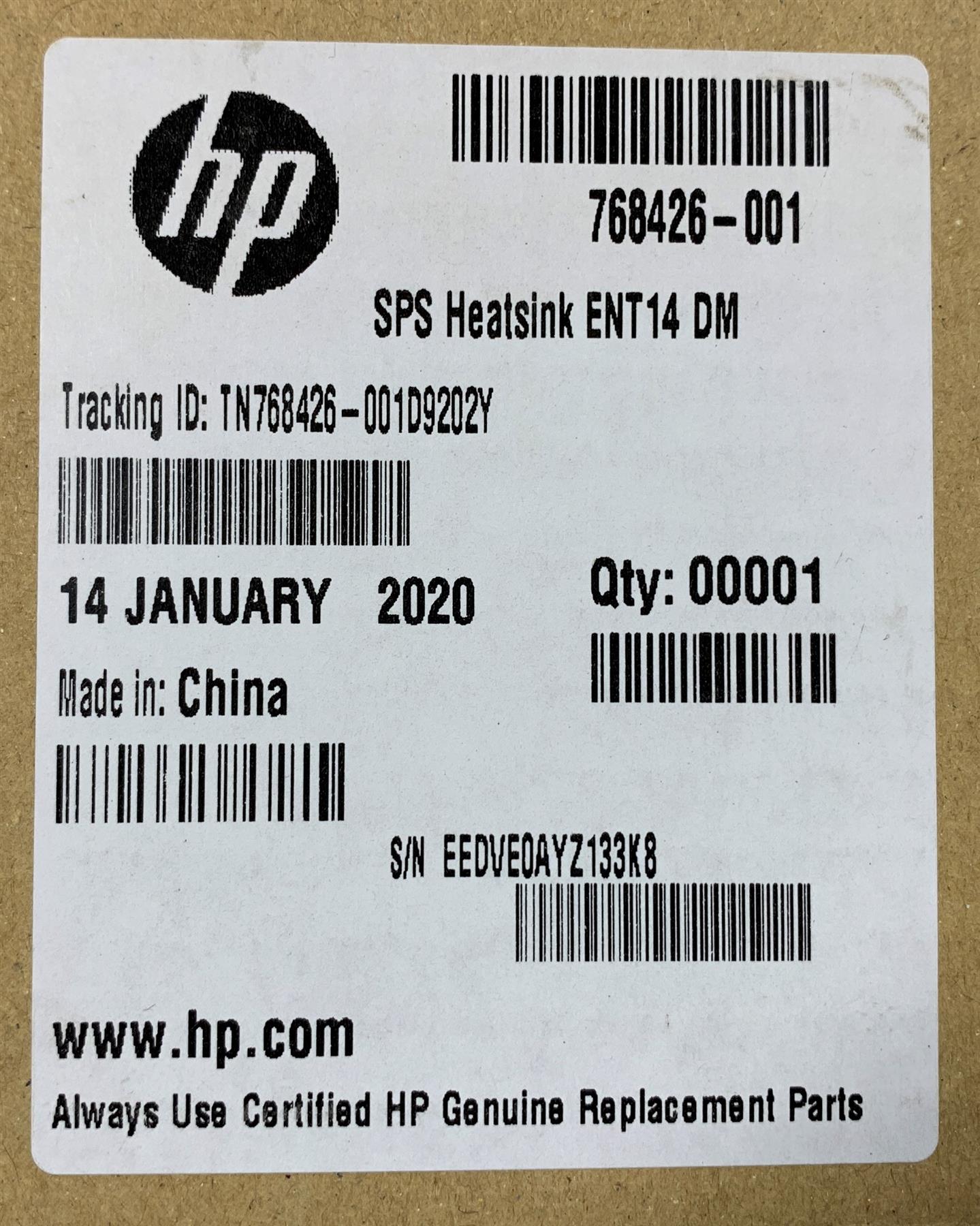 HP EliteDesk 800 G1 768426-001 CPU Heatsink Cooler Cooling Copper Genuine NEW