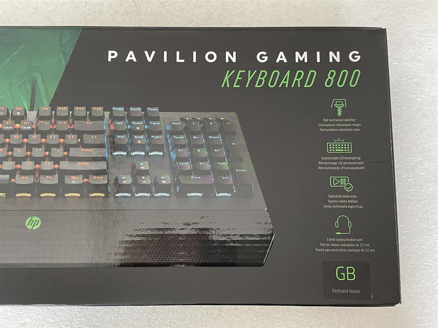 For HP Pavilion Gaming 800 Illuminated UK English 5JS06AA#ABU USB Keyboard NEW