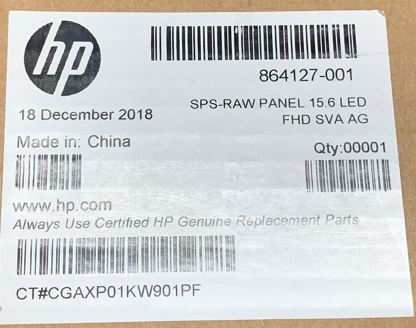 Hp 864127-001 B156HTN03.8 15.6 inch 30 pin FHD Screen Display Genuine NEW