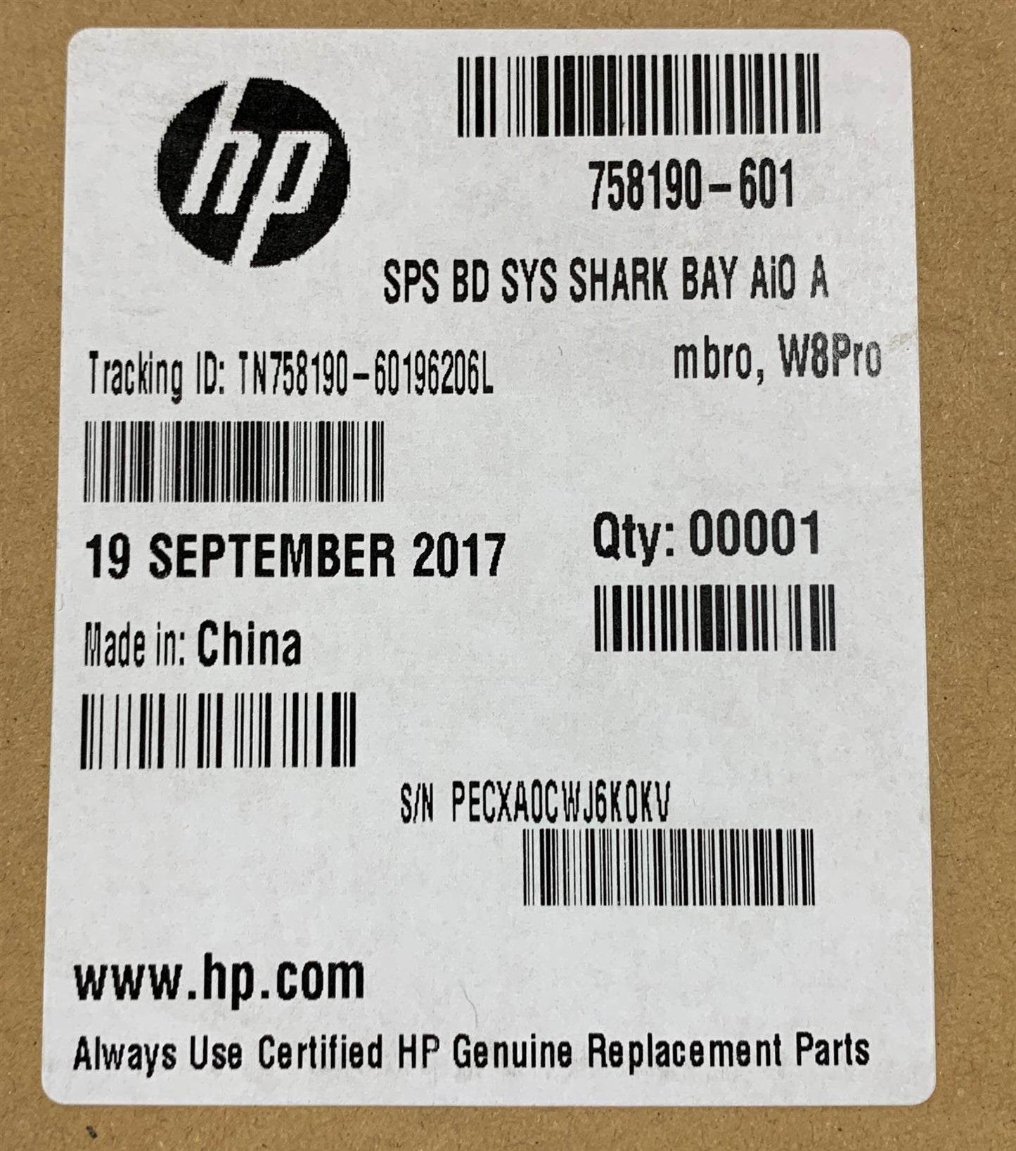 HP EliteOne 800 G1 AiO Business PC 758190-601 501 001 Motherboard Genuine NEW