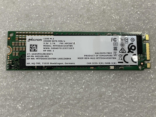 For HP 847454-001 Mciron 1100 MTFDDAV256TBN Solid State Drive SSD 256GB M.2 SATA