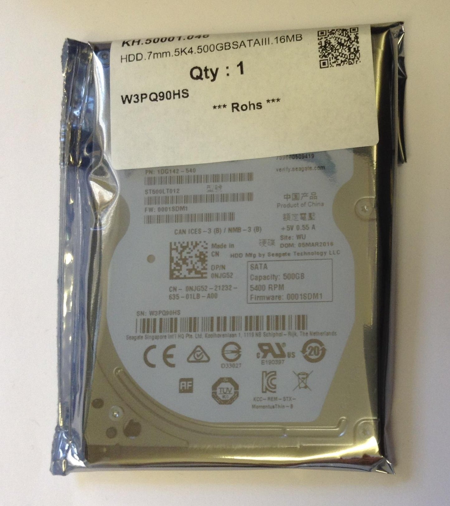 HDD 500GB 2.5 ST500LT012 ST500LT012 NJG52 1DG142-540 Seagate SATA 2.5 inch Hard Disk Drive