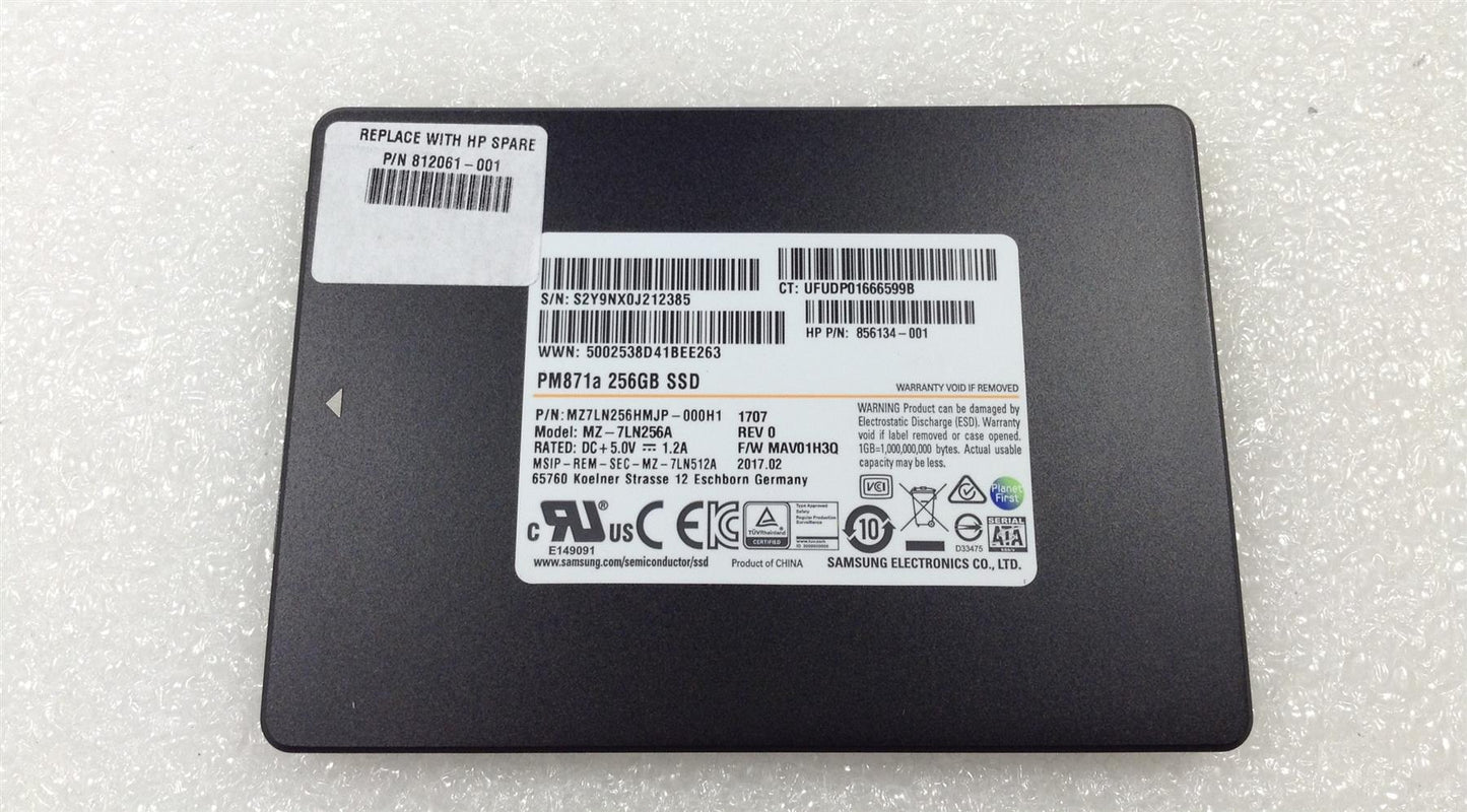 HP 812061-001 Samsung MZ-7LN256A 256GB SSD 2.5-inch SATA Genuine Generic NEW