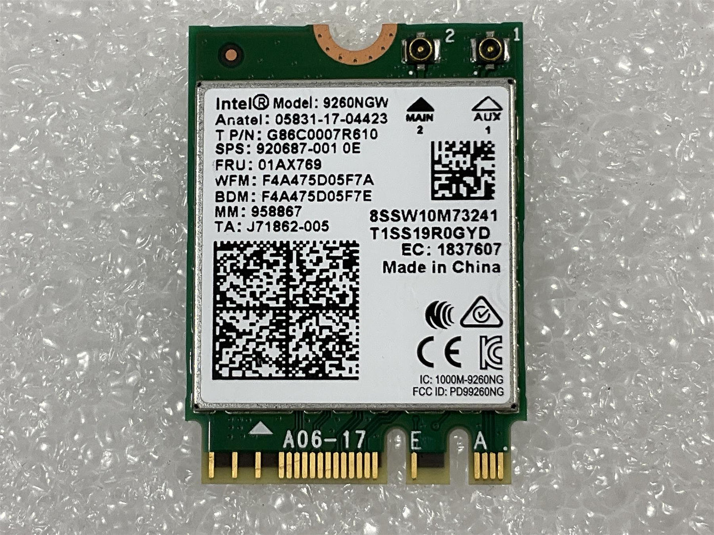 HP L16647-005 J39770-001 Intel Wireless AC 9260NGW Wifi Wi-Fi WLAN Wireless Card