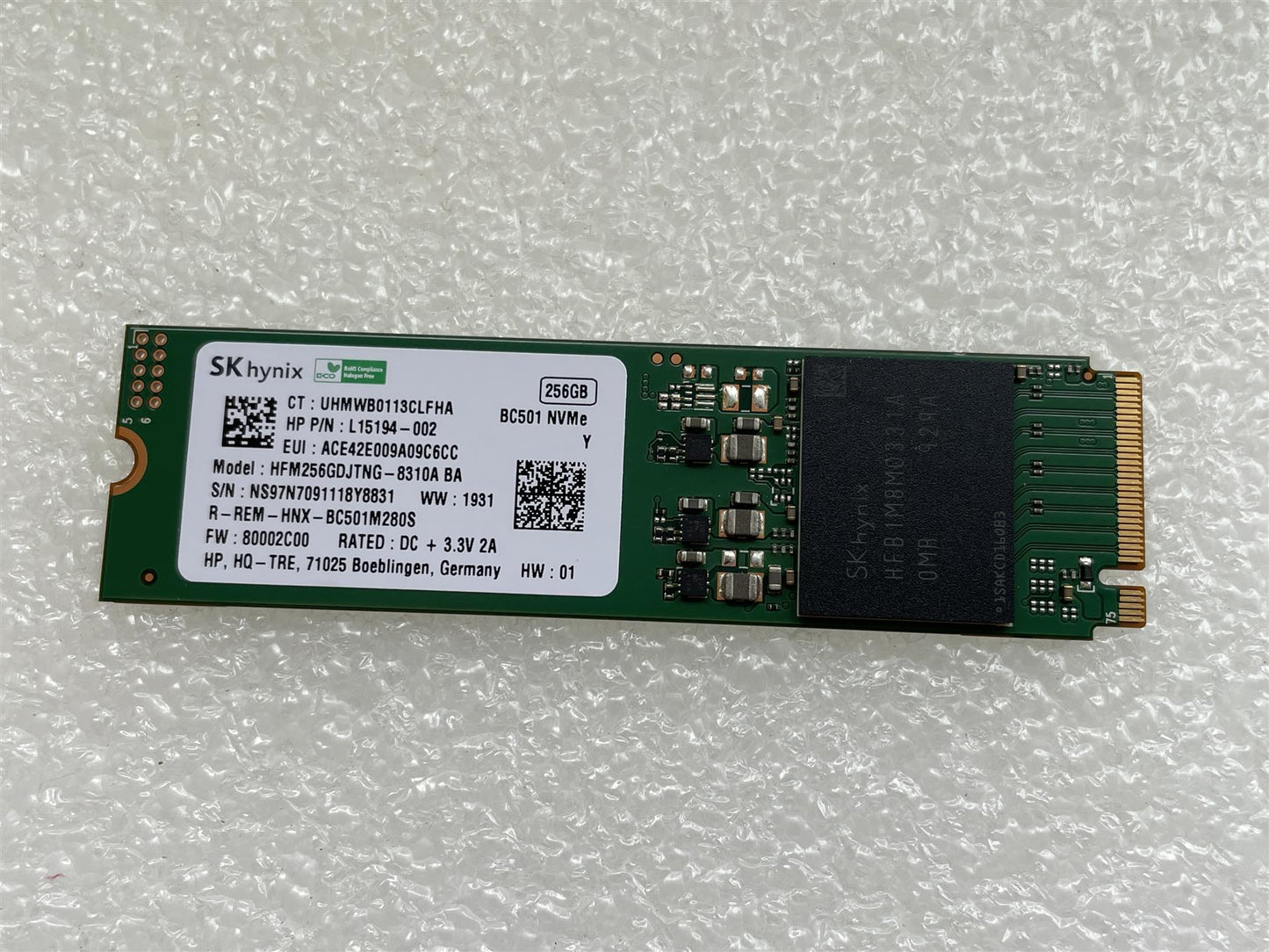 For HP SSD L41859-001 SK Hynix 256GB M.2 NVMe BC501 2280 OSC Solid State Drive