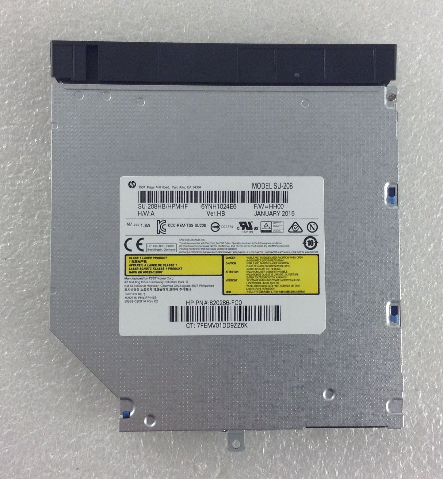 HP 255 G4 N0Z75EA ABU DVD RW CD drive writer Burner Player Rom SU-208 814617-001