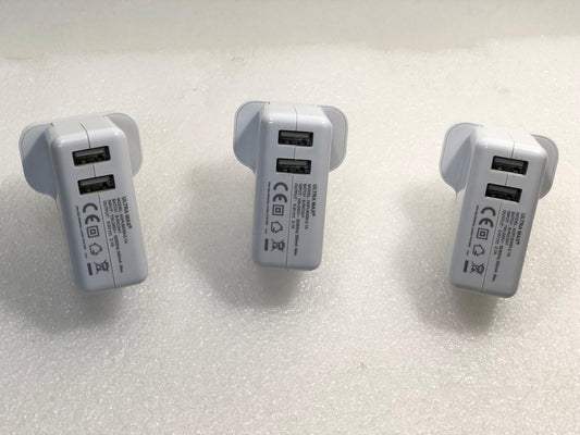 5X UK Wall Charger 5V 2.1A Double Output 2X Output ULTRA Max ADPUMXM-2.1A NEW