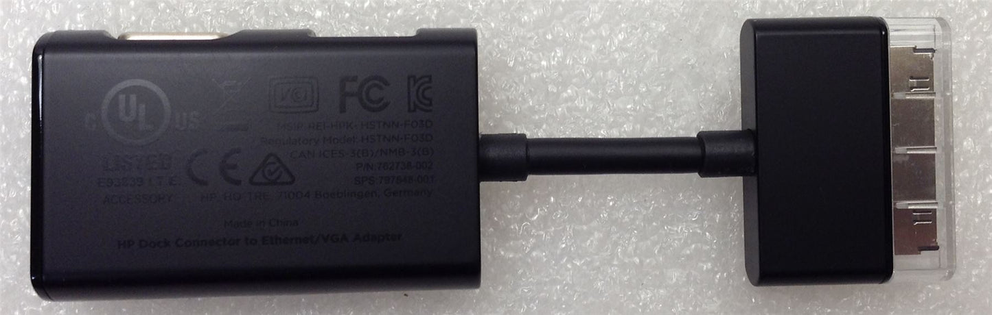 HP ELITEBOOK FOLIO 1040 G1 PCNB Dock Connector to Ethernet VGA Adapter 762738-002 797848-001 NEW