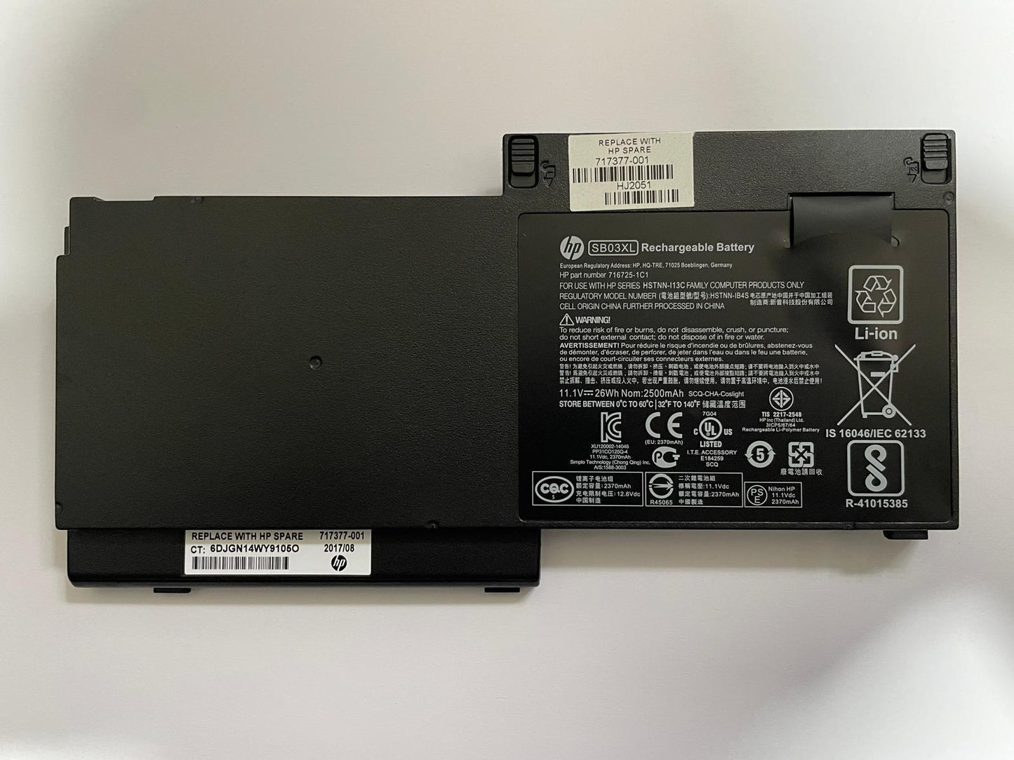 HP EliteBook 720 G1 725 G2 820 G1 G2 825 G2 717377-001 Battery Genuine SB03XL
