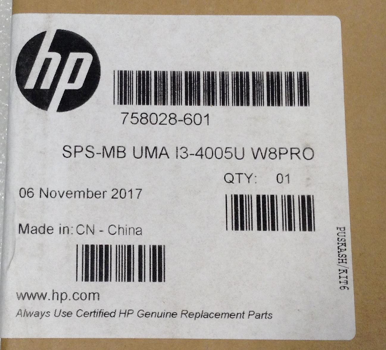 HP 350 G1 Notbook PC 758028-601 i3-4005U With UMA  Motherboard NEW