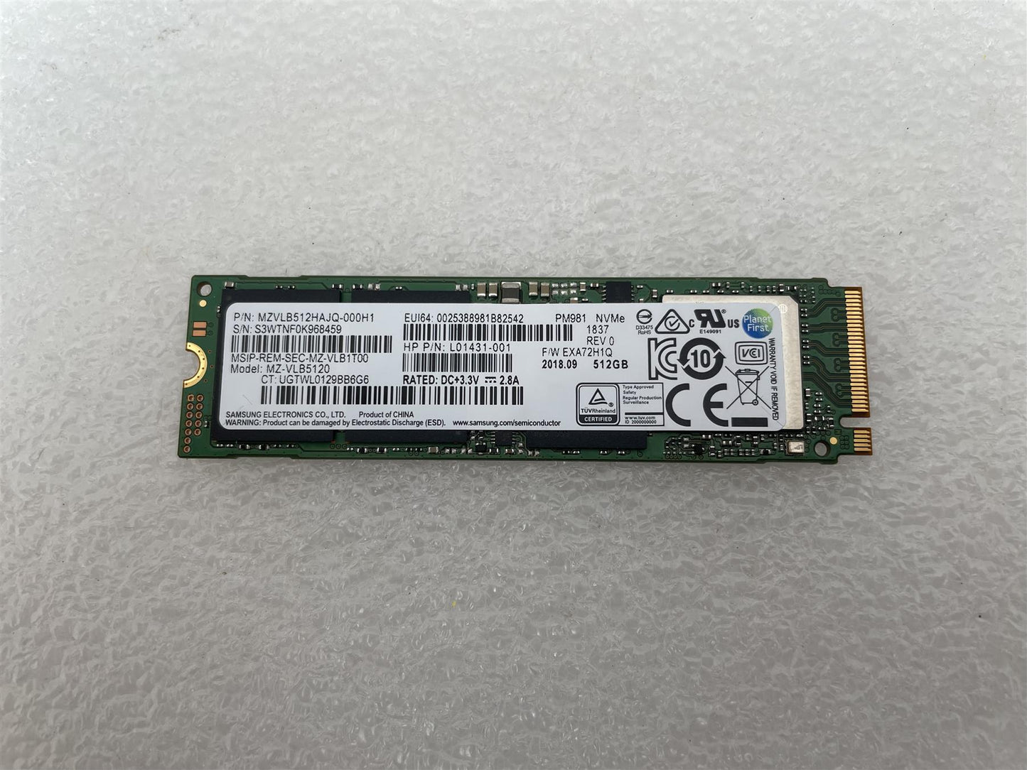 HP 914933-001 Samsung MZ-VLB5120  PM981 M.2 NVMe 512GB SSD Solid State Drive NEW