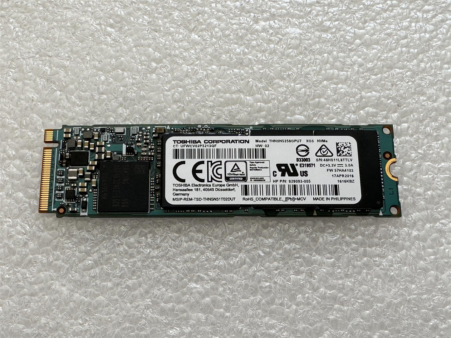 For Hp 848363-001 Toshiba SSD 256GB M.2 NVMe Turbo SSD Solid State Drive NEW