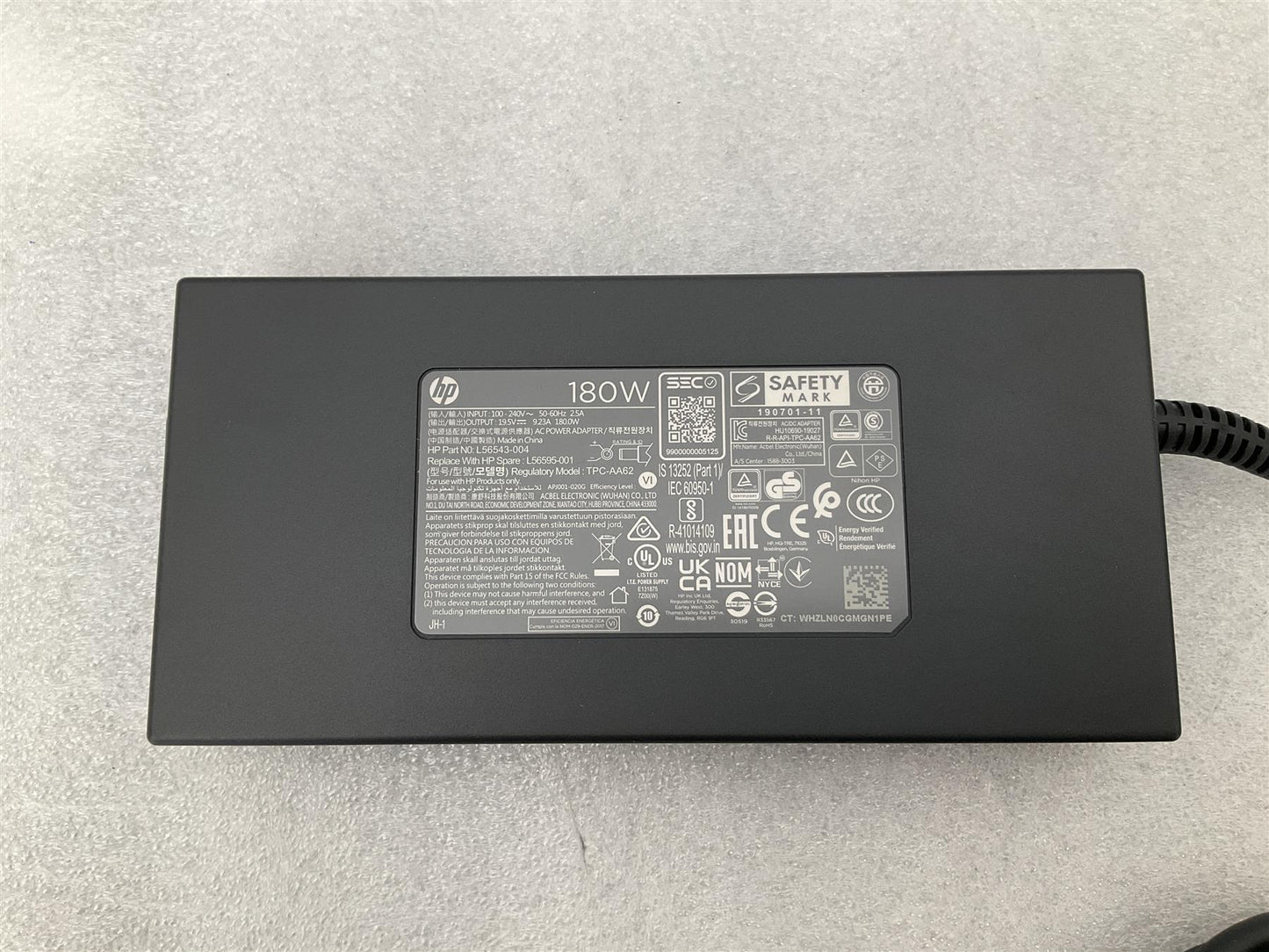 HP L56543-004 L56595-001 TPC-AA62 AC Power Adapter Charger 19.5V 9.23A 180W NEW