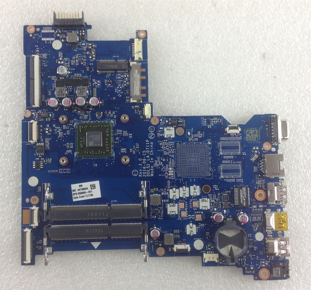 HP 255 G5 ITT38ES System Board MOTHERBOARD Mainboard 858588-001 LA-D711P AMD A6-7310 2.0 GHz