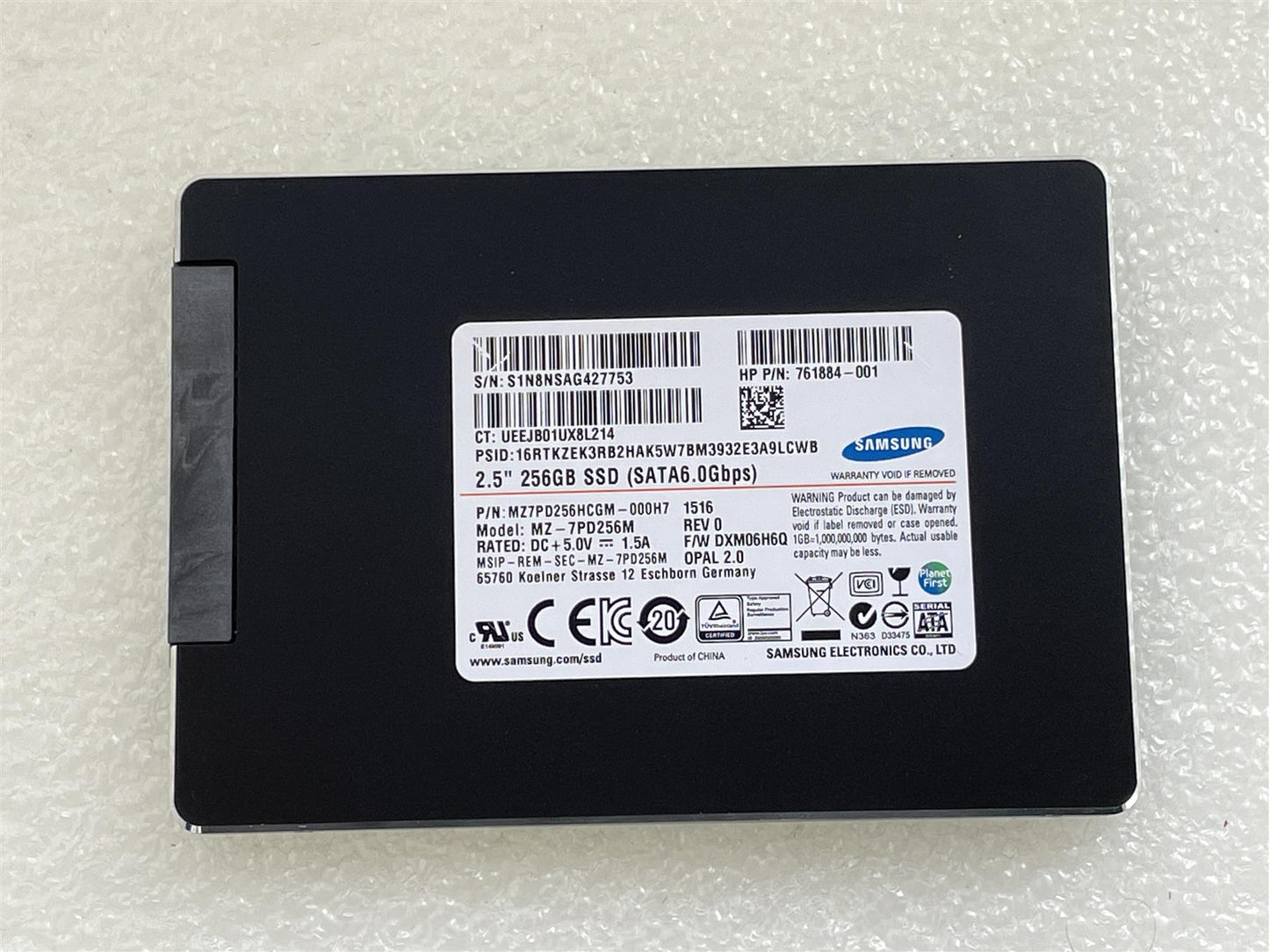 For HP SSD 803387-001 Samsung MZ-7PD256M 256GB SATA3 OPAL 2 Solid State Drive