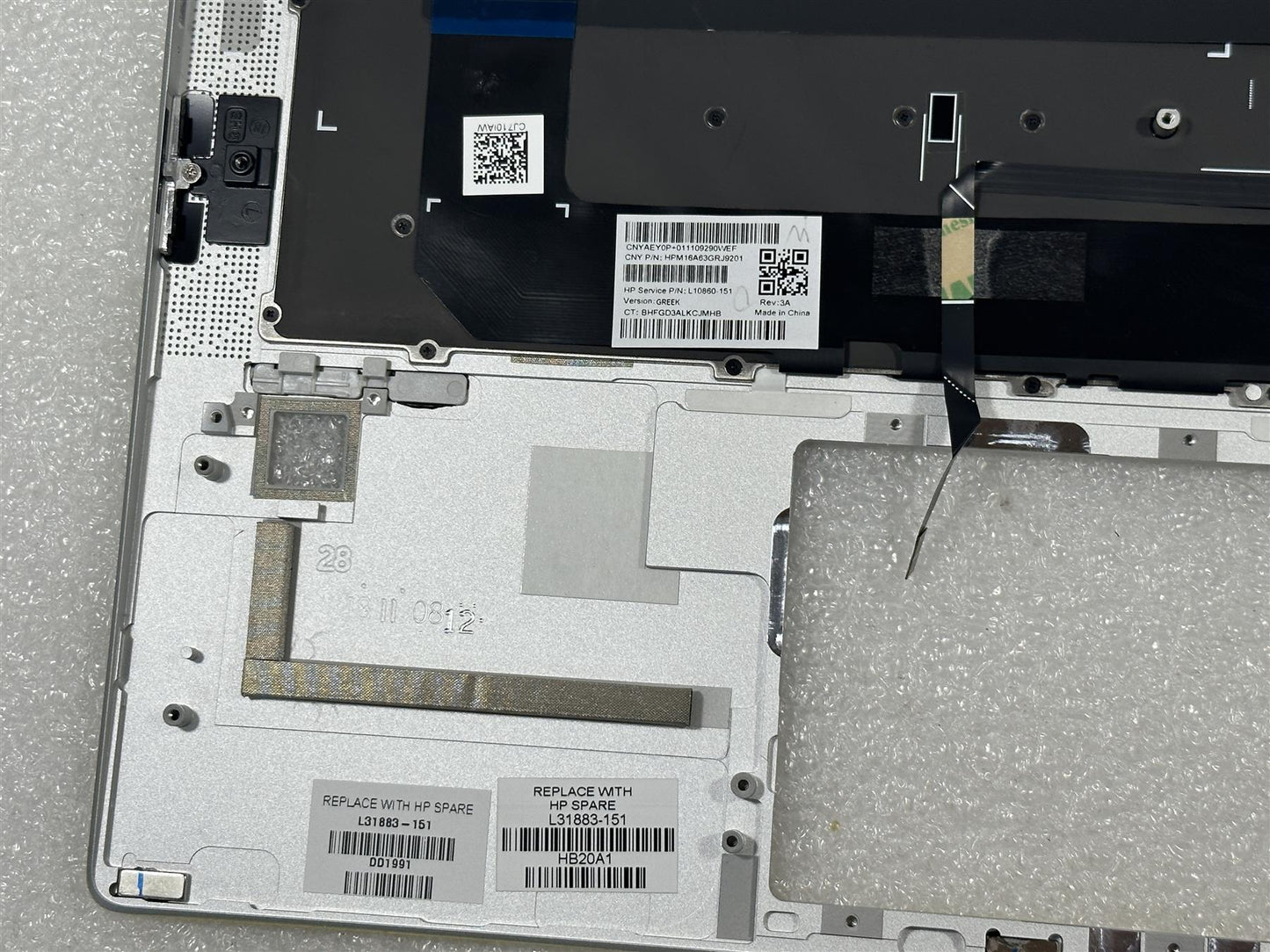 For HP EliteBook x360 1030 G3 L31883-151 L31882-151 Greece Greek Palmrest Keyboard NEW Greece Greek Palmrest Keyboard NEW -