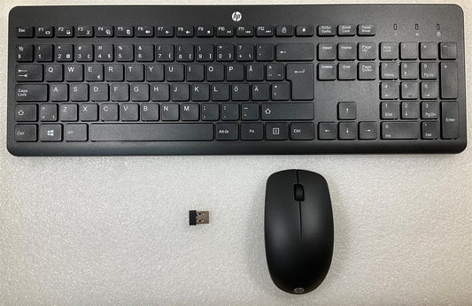 For HP M26243-101 1Y4D0AA#ABS USB Wireless Keyboard Swedish Mouse Black Genuine