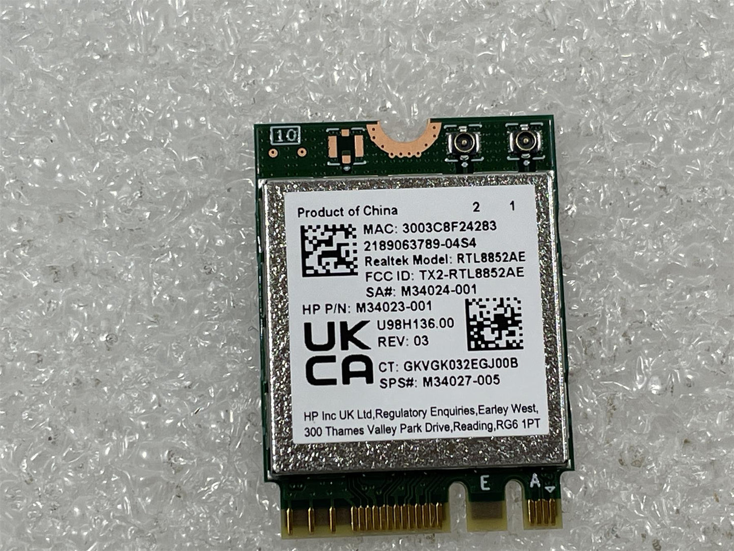 HP M34027-001 M34023-001 Realtek RTL8852AE Card WiFi Adapter 2.4G/5G Bluetooth