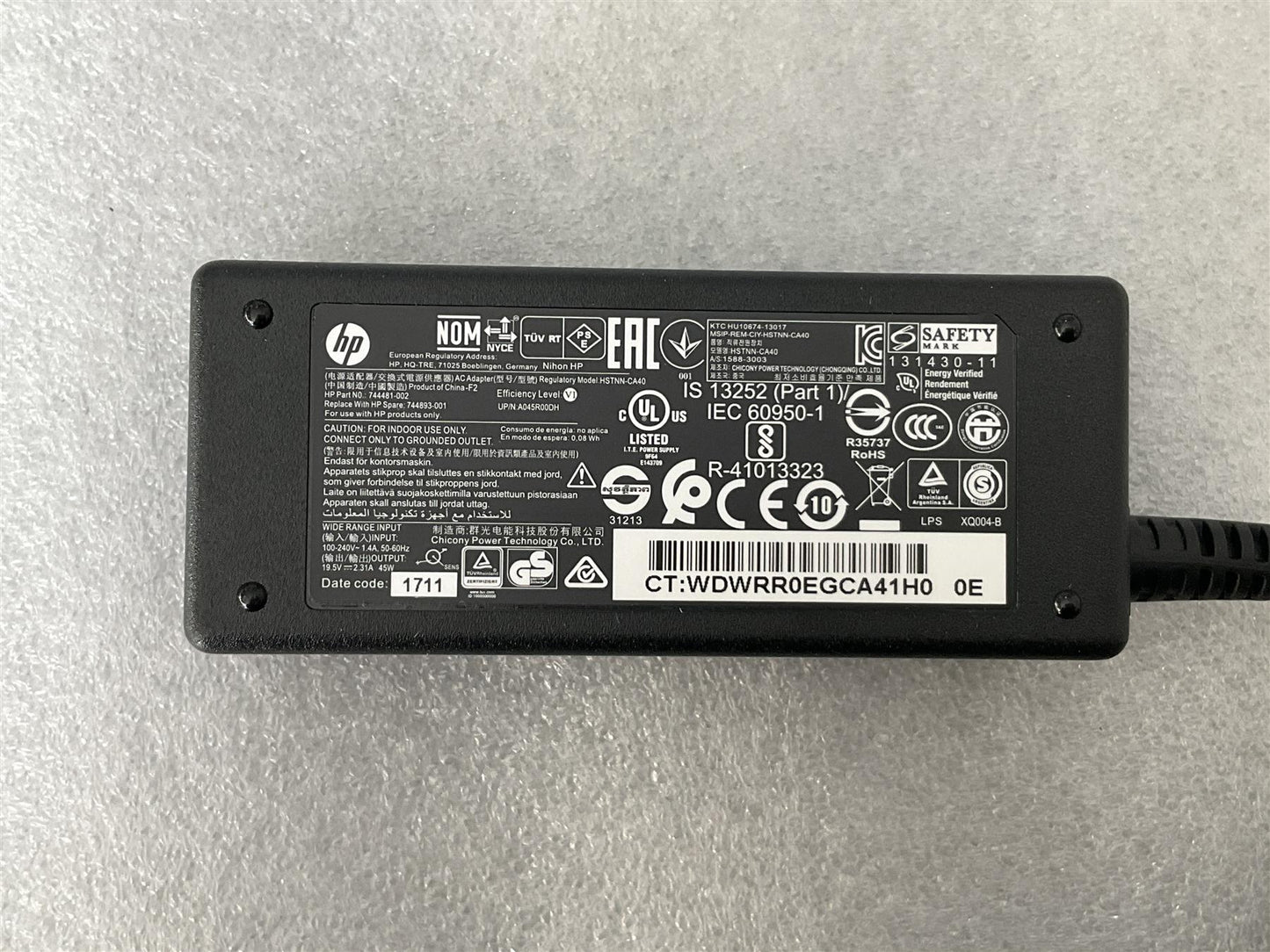 for HP 744893-001 744481-002 HSTNN-CA40 45W Power Charger Adapter Genuine NEW