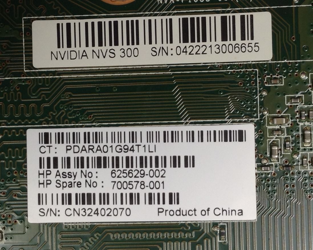 HP Z820 Z620 Z420 625629-002 700578-001 NVIDIA Quadro NVS 300 Graphics Card GPU NEW