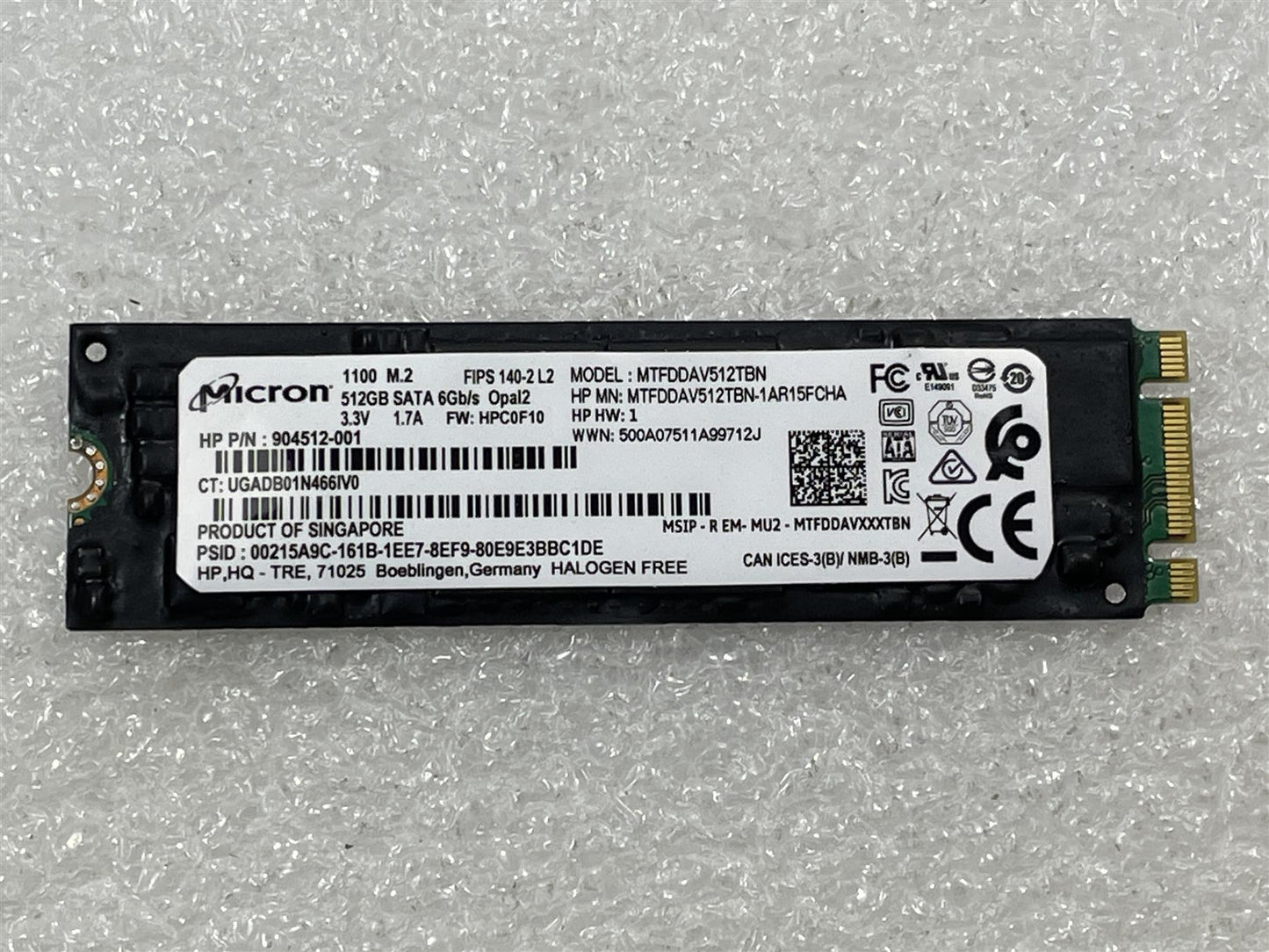 HP L17249-001 Micron 1100 M.2 Solid State Drive SSD 512GB SATA MTFDDAV512TBN NEW