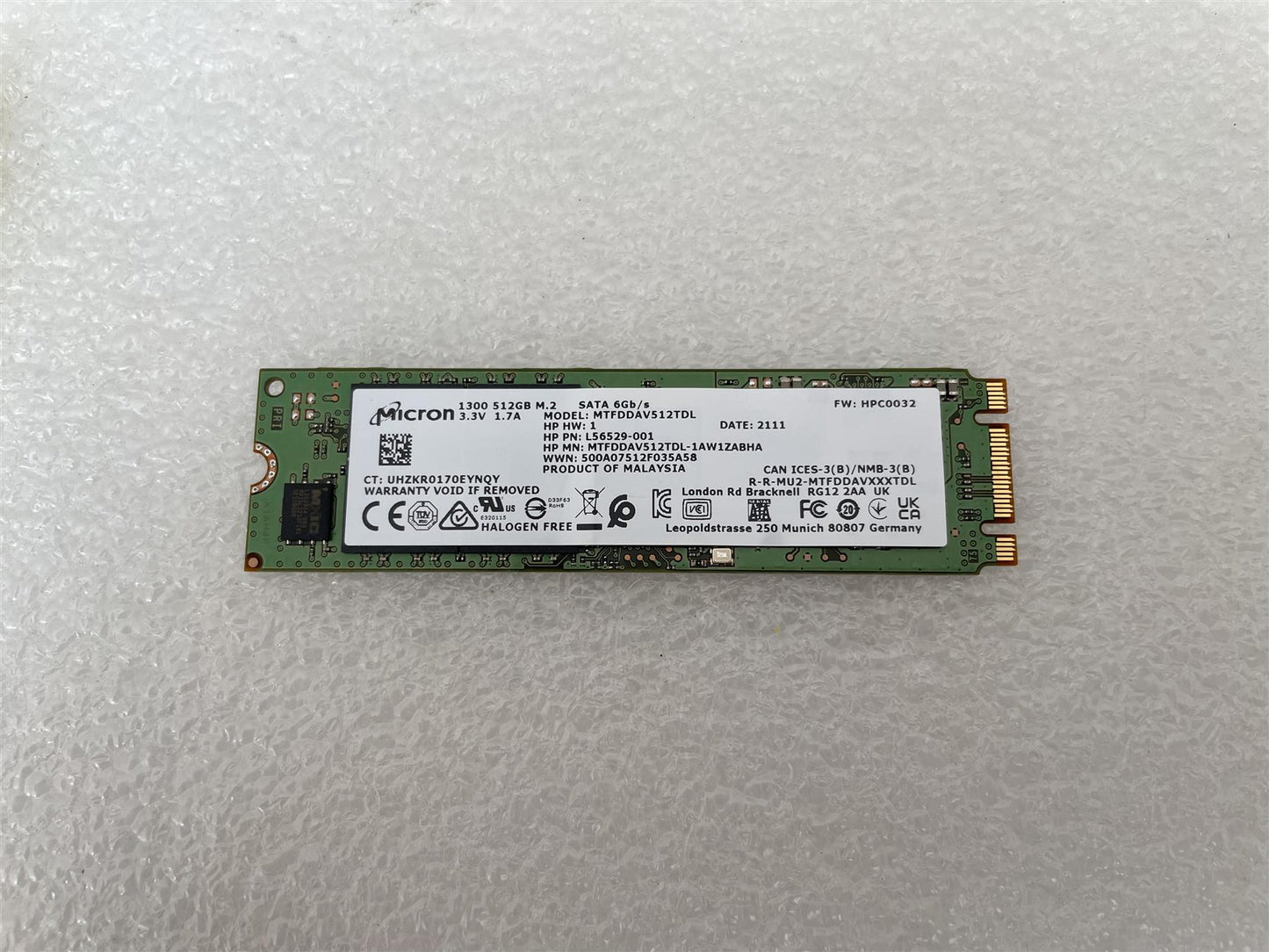 HP 842343-001 Micron 1300 512GB M.2 SATA MTFDDAV512TDL SSD Solid State Drive NEW