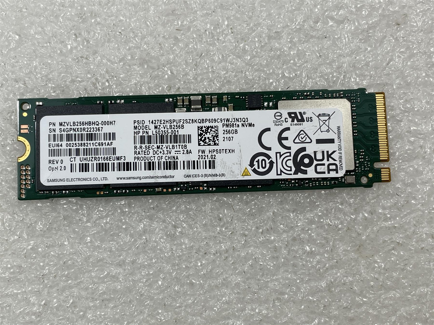 For HP L17850-001 Samsung MZVLB256HBHQ Solid State Drive SSD 256GB M.2 NVMe NEW