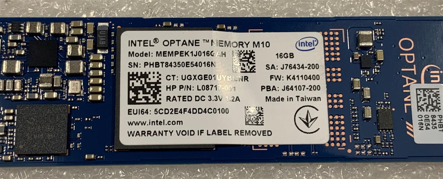 A111 L76719 - L54555-001- L28481-001 - L44568-001 - HP L44568-001 Intel M10 MEMPEK1J016GAH 16 GB m.2 SATA SSD Solid State Drive