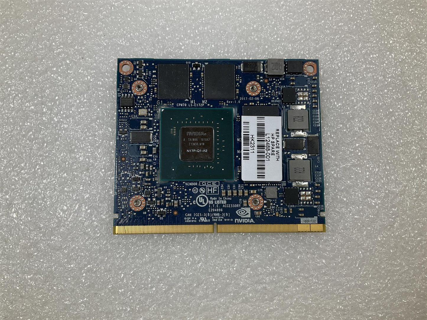 HP ZBook 15 G3 L12488-001 NVIDIA Quadro M1200 Graphics Card GPU N17P-Q1 NEW