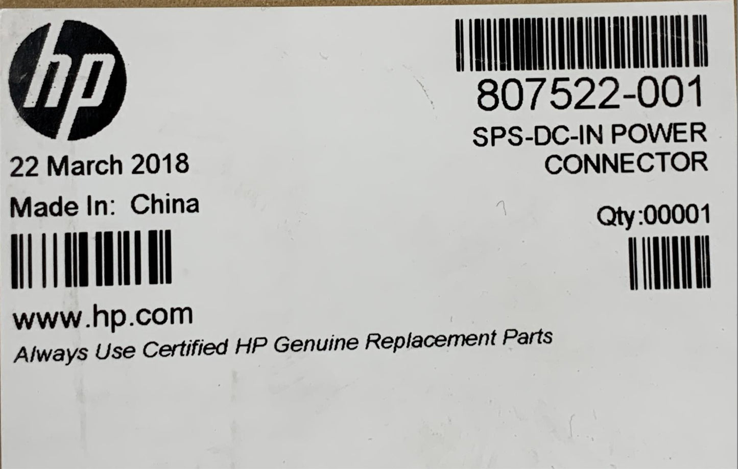 HP Pavilion x360 Convertible PC 807522-001 Power Connector Cable Genuine New