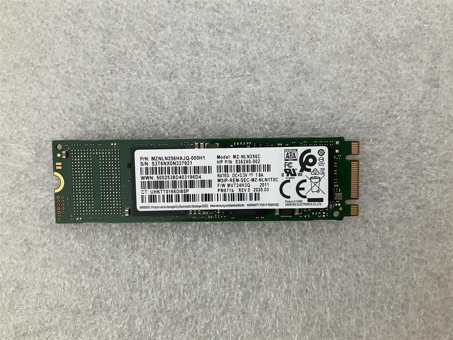 HP 906972-001 Samsung MZNLN256HAJQ 256GB PM871B SSD Solid State Drive M.2 SATA