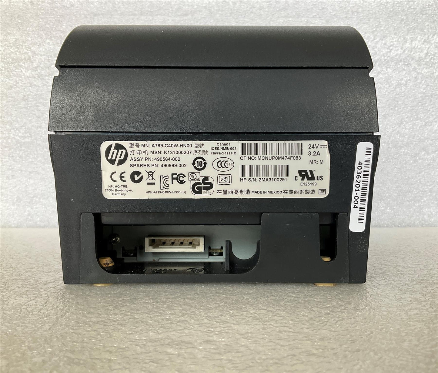 For HP A799-C40W-HN00 490564-002 490999-002 Thermal Receipt Printer P-USB NEW