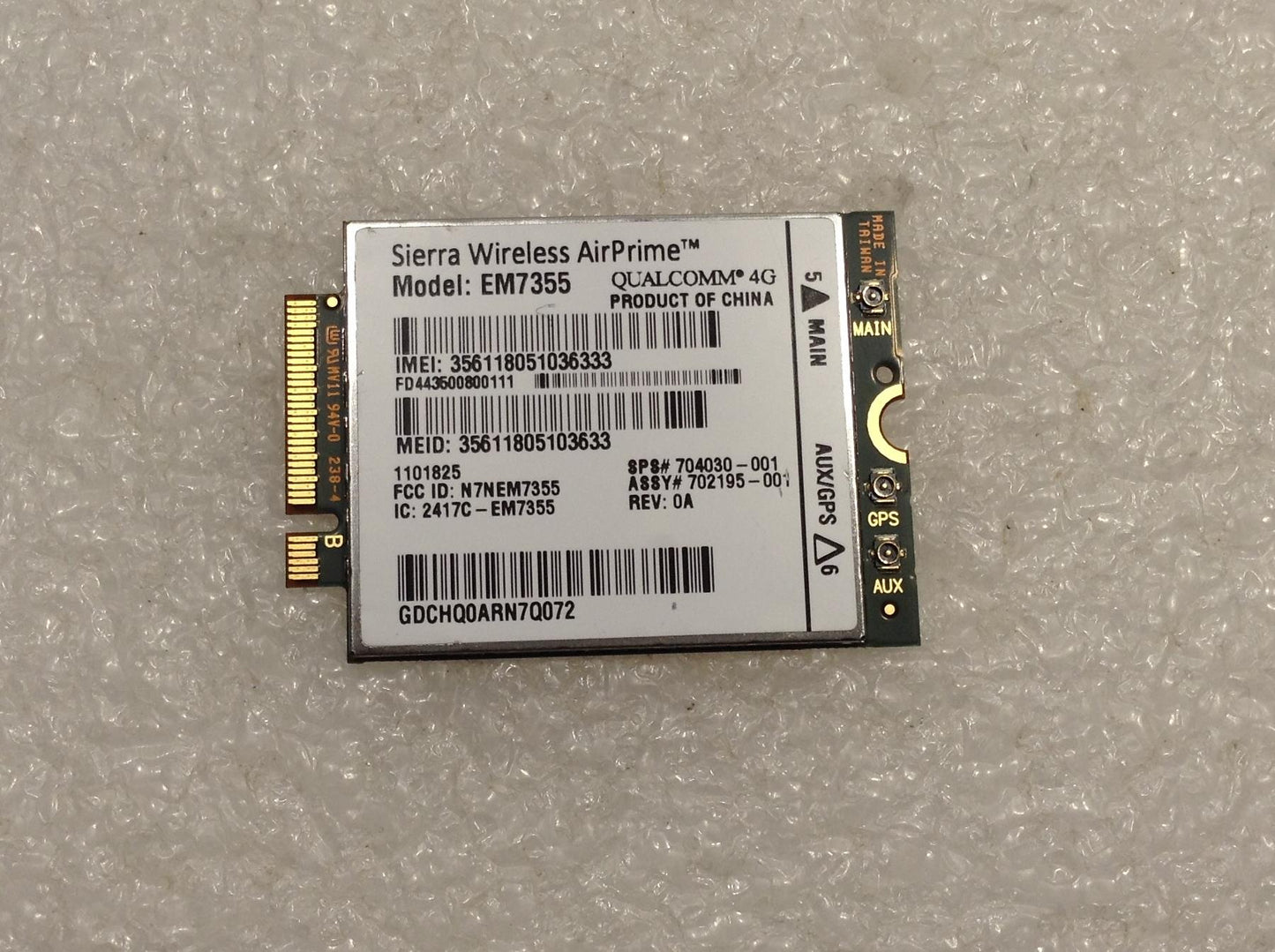 HP Elitebook 820 840 850 640 645 650 810 Sierra Qualcom EM7355 Probook 704030-001 WWAN 4G LTE Card